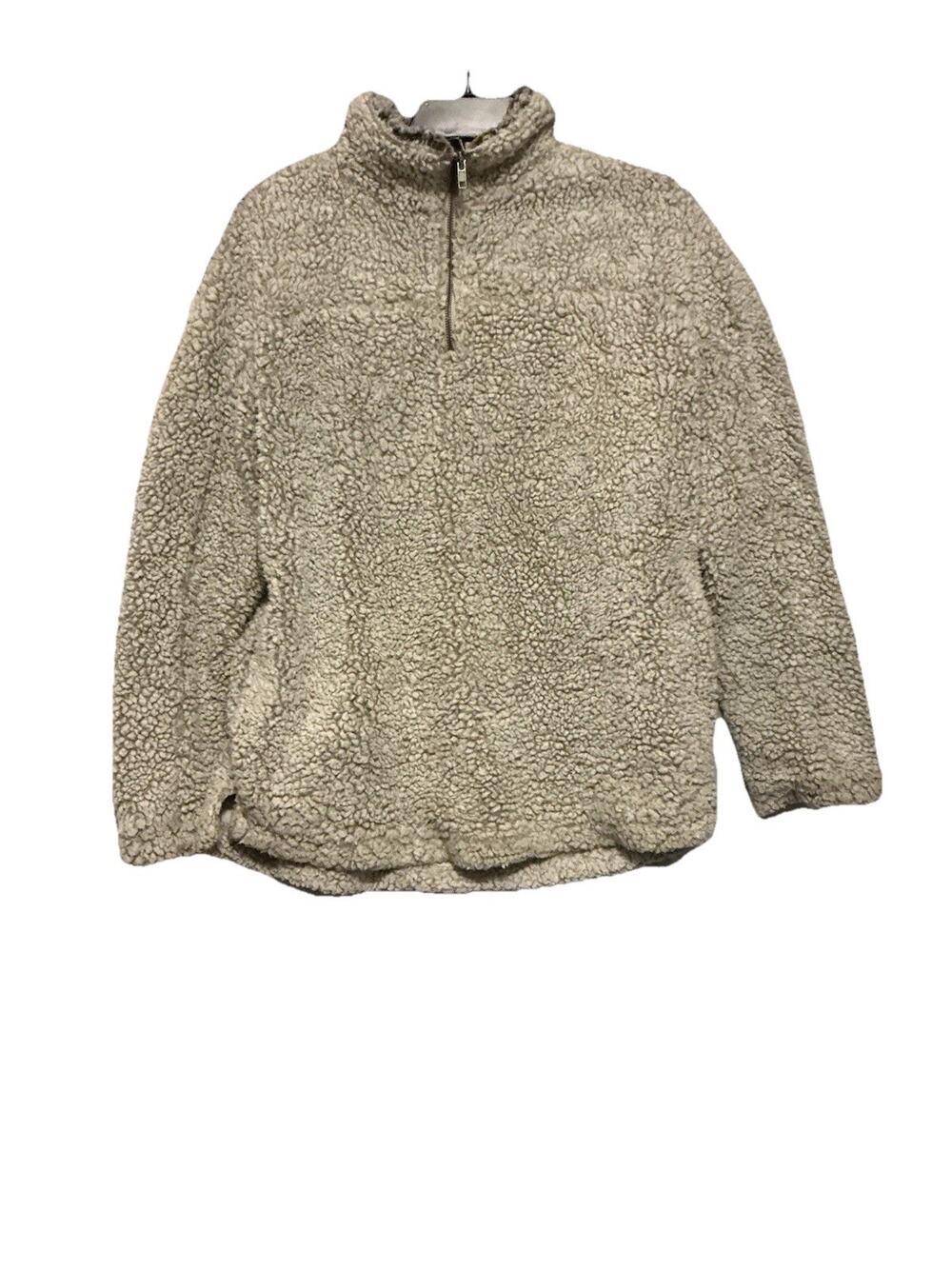 Thread Supply Sherpa Cozy Quarter Zip Pullover Sweater SZ S Gray